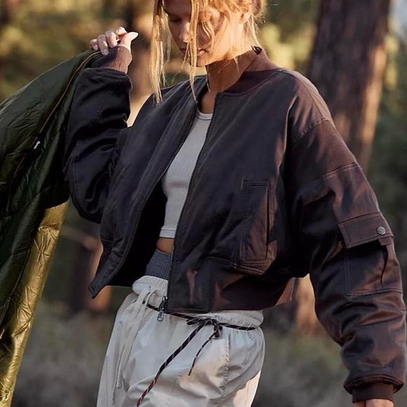 Free People Jackets & Blazers - Free People Movement Fast Track Bomber Jacket Side Large $188 NWT